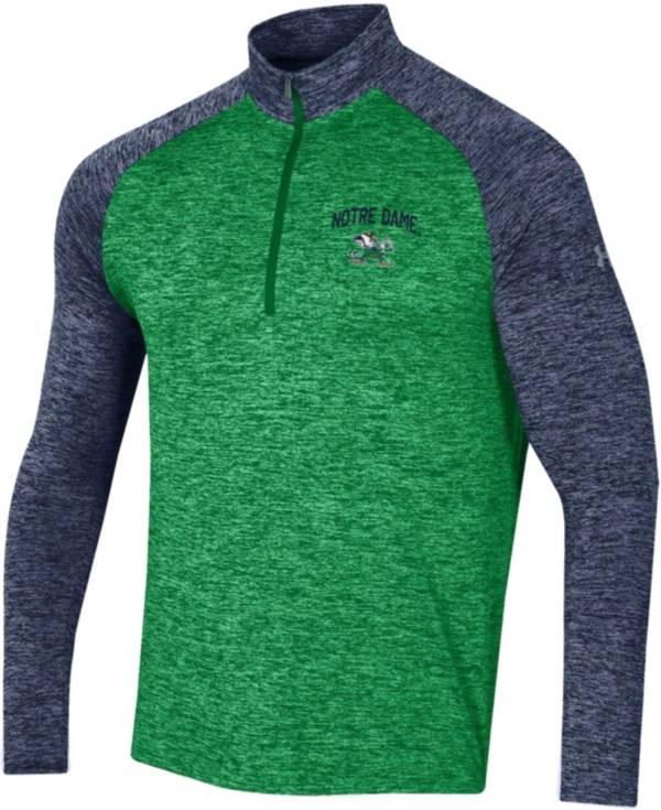 Under Armour Men's Notre Dame Fighting Irish Green Tech Quarter-Zip Pullover Shirt