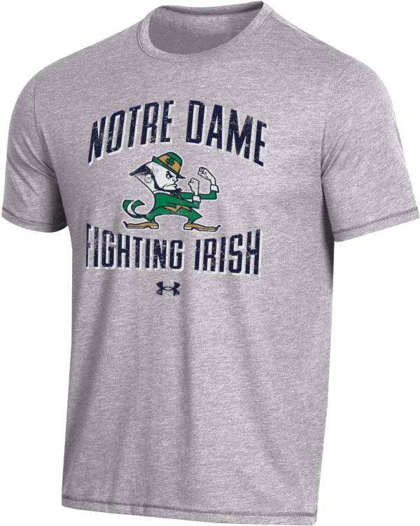 Under Armour Men's Notre Dame Fighting Irish Grey Bi-Blend Performance T-Shirt