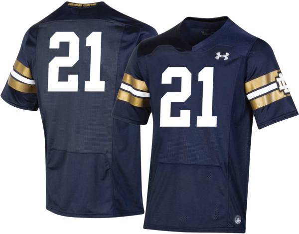 Under Armour Men's Notre Dame Fighting Irish #21 Navy ‘Shamrock Series' Replica Football Jersey