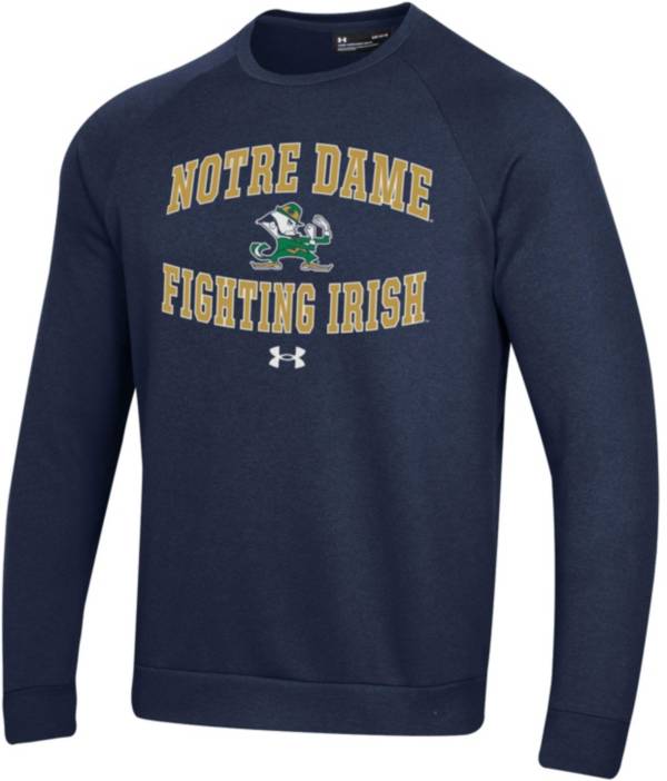 Under Armour Men's Notre Dame Fighting Irish Navy All Day Fleece Crew Sweatshirt