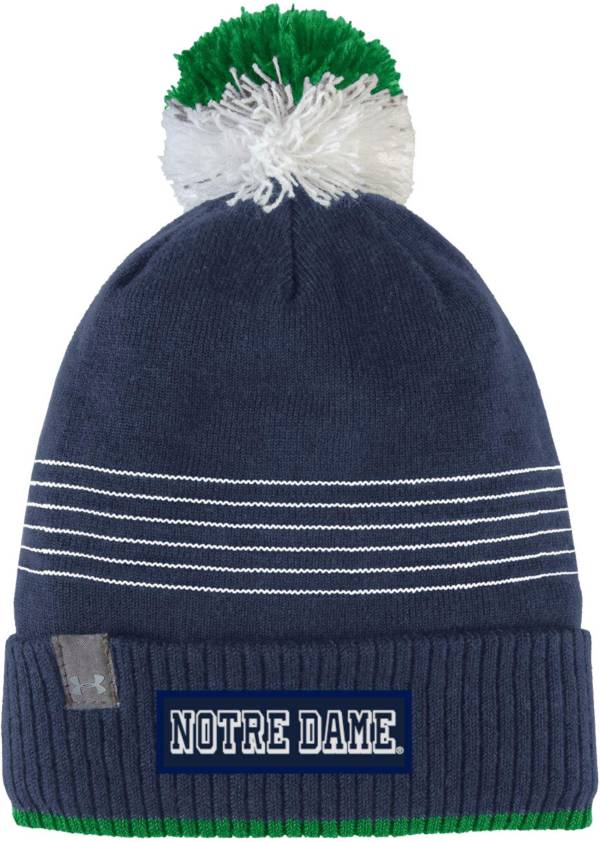 Under Armour Men's Notre Dame Fighting Irish Navy Pom Knit Beanie