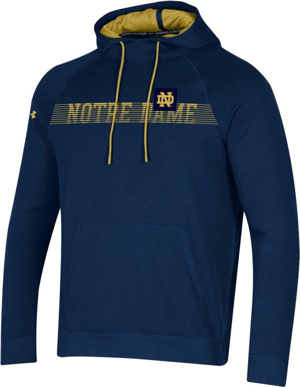 Under Armour Men's Notre Dame Fighting Irish Navy Sideline Fleece Pullover Hoodie