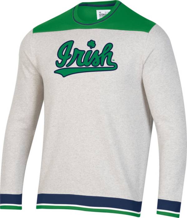 Under Armour Men's Notre Dame Fighting Irish White Iconic Pullover Sweater