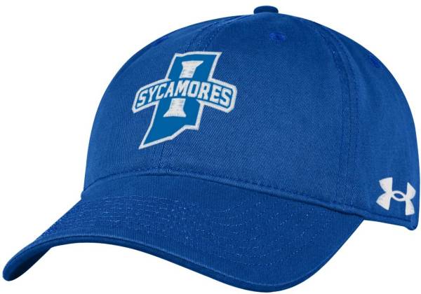 Under Armour Men's Indiana State Sycamores Sycamore Blue Cotton Twill Adjustable Hat