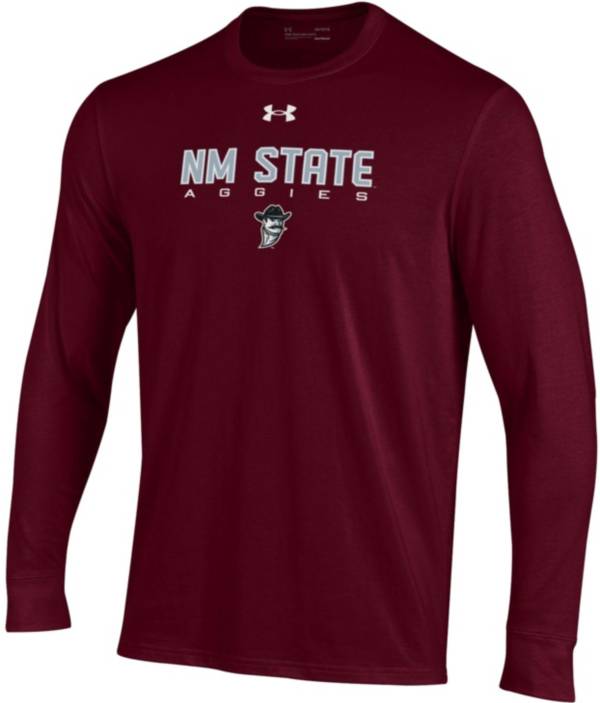 Under Armour Men's New Mexico State Aggies Crimson Performance Cotton Long Sleeve T-Shirt