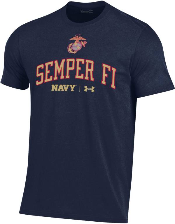 Under Armour Men's Navy Midshipmen Navy 'Semper Fi' Performance Cotton T-Shirt product image