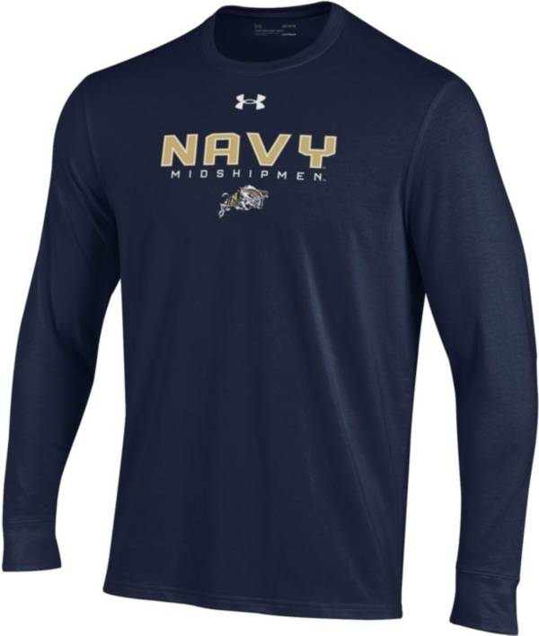 Under Armour Men's Navy Midshipmen Navy Performance Cotton Long Sleeve T-Shirt product image