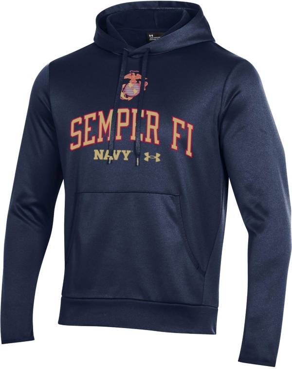 Under Armour Men's Navy Midshipmen Navy ‘Semper Fi' Armour Fleece Pullover Hoodie