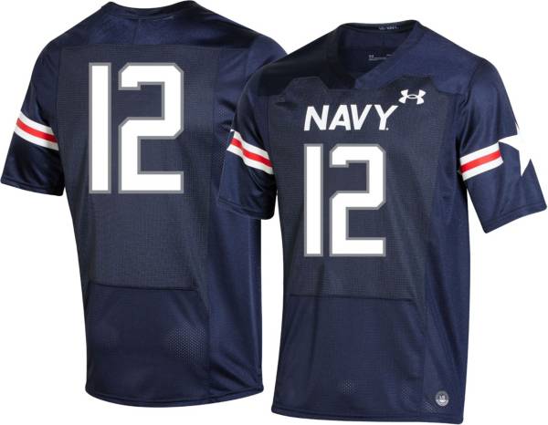 Under Armour Men's Navy Midshipmen #12 Navy 'Fly Navy' Replica Football Jersey