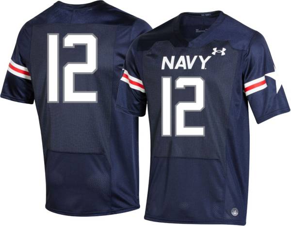 Under Armour Men's Navy Midshipmen #12 Navy 'Fly Navy' Replica Football Jersey product image