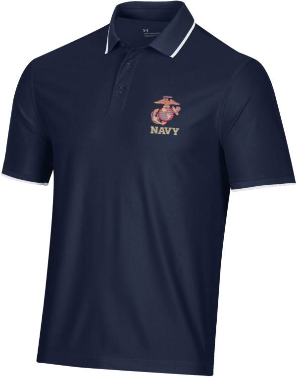 Under Armour Men's Navy Midshipmen Navy ‘Semper Fi' Team Polo