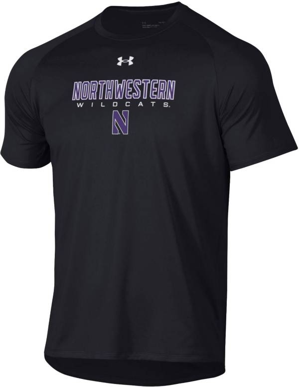 Under Armour Men's Northwestern Wildcats Black Tech Performance T-Shirt