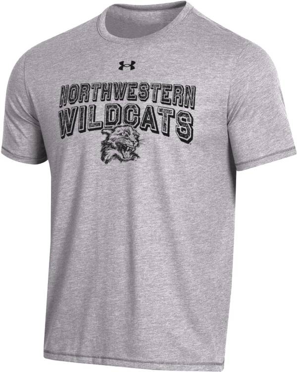 Under Armour Men's Northwestern Wildcats Grey Bi-Blend Performance T-Shirt