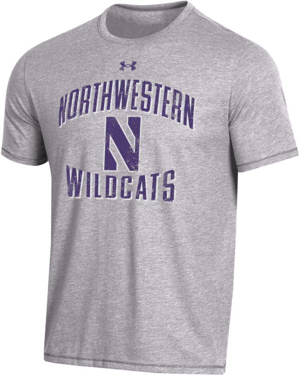 Under Armour Men's Northwestern Wildcats Grey Bi-Blend Performance T-Shirt