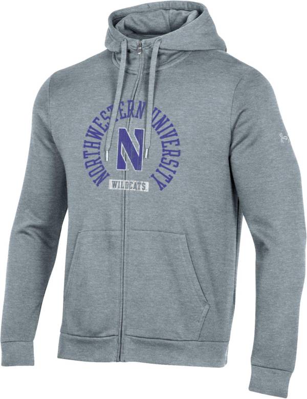 Under Armour Men's Northwestern Wildcats Grey All Day Full-Zip Hoodie