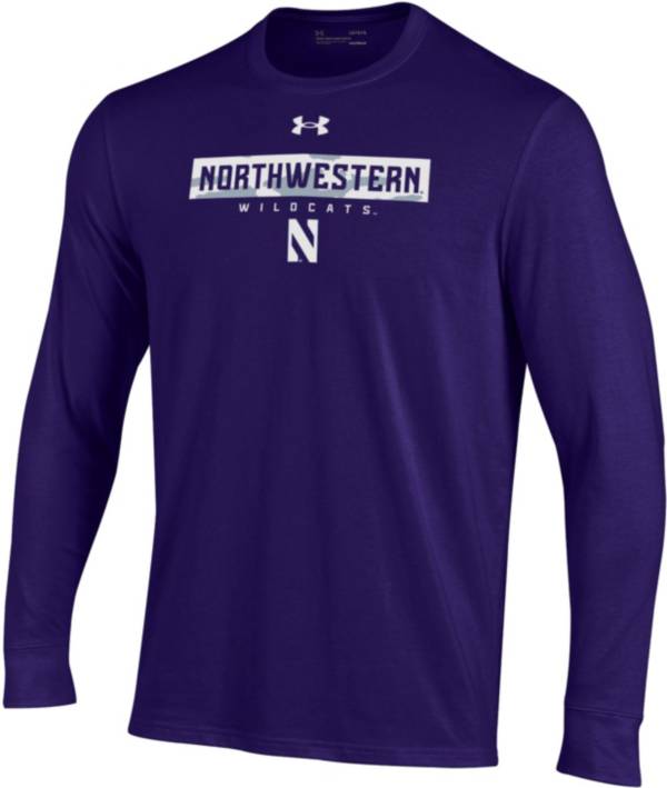 Under Armour Men's Northwestern Wildcats Purple Performance Cotton Long Sleeve T-Shirt