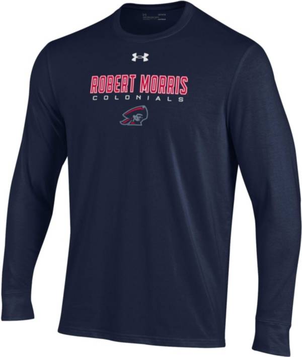 Under Armour Men's Robert Morris Colonials Navy Blue Performance Cotton Long Sleeve T-Shirt