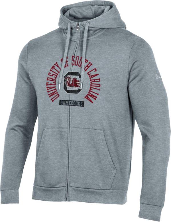 Under Armour Men's South Carolina Gamecocks Grey All Day Full-Zip Hoodie