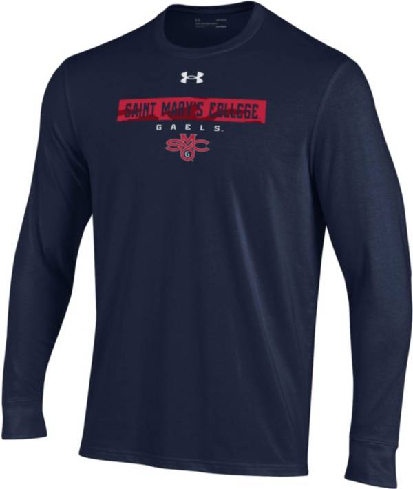 Under Armour Men's St. Mary's Gaels Blue Performance Cotton Long Sleeve T-Shirt