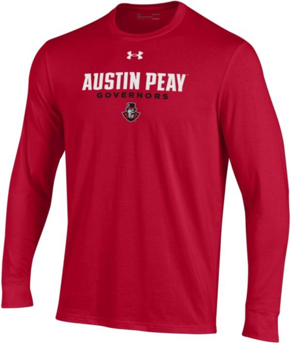 Under Armour Men's Austin Peay Governors Red Performance Cotton Long Sleeve T-Shirt