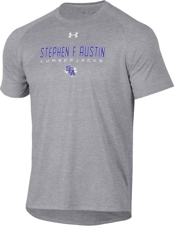Under Armour Men's Stephen F. Austin Lumberjacks Grey Tech Performance T-Shirt