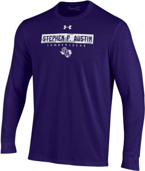 Under Armour Men's Stephen F. Austin Lumberjacks Purple Performance Cotton Long Sleeve T-Shirt