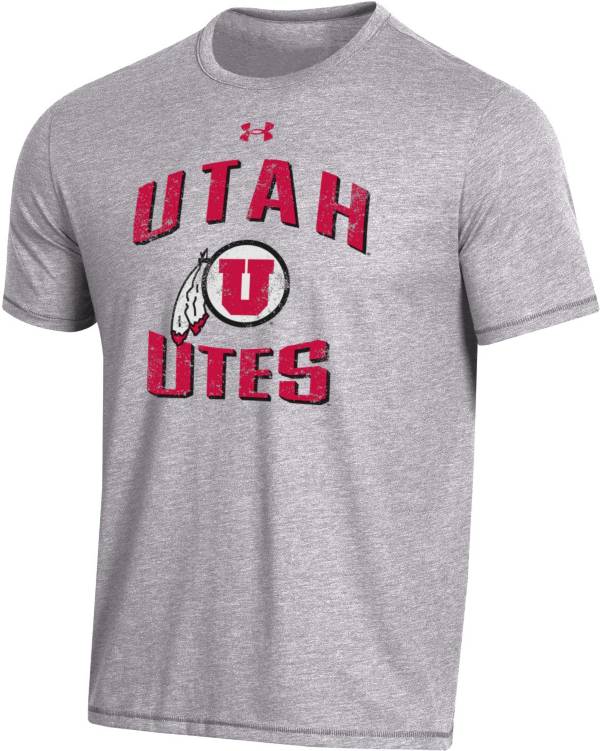 Under Armour Men's Utah Utes Grey Bi-Blend Performance T-Shirt