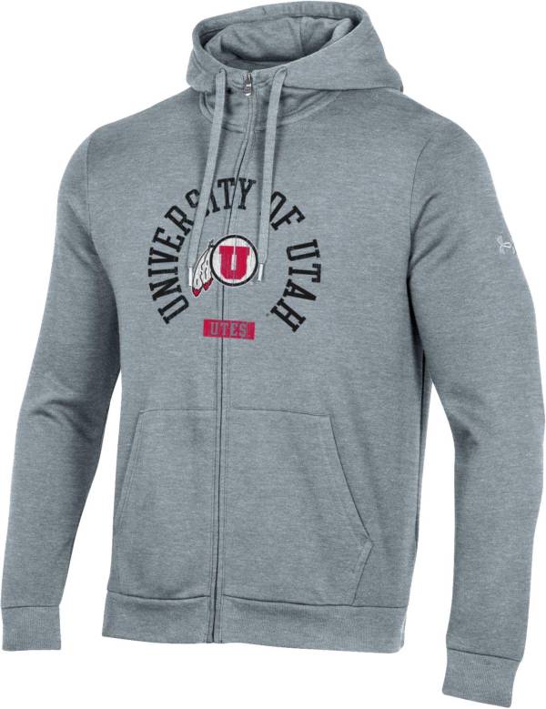 Under Armour Men's Utah Utes Grey All Day Full-Zip Hoodie