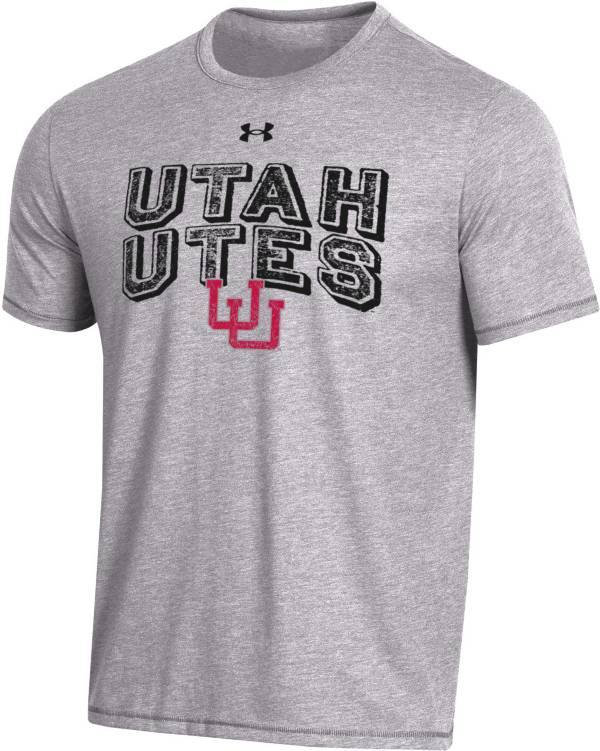 Under Armour Men's Utah Utes Grey Bi-Blend Performance T-Shirt