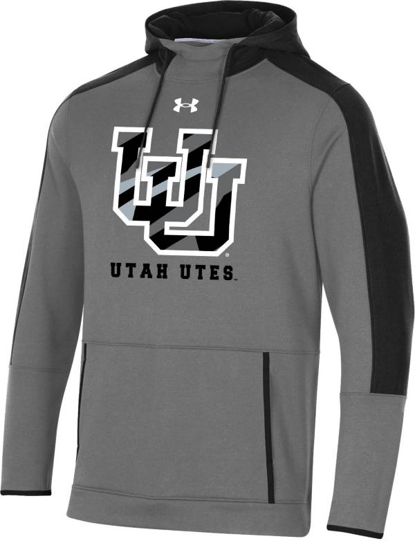 Under Armour Men's Utah Utes Grey Fleece Pullover Hoodie