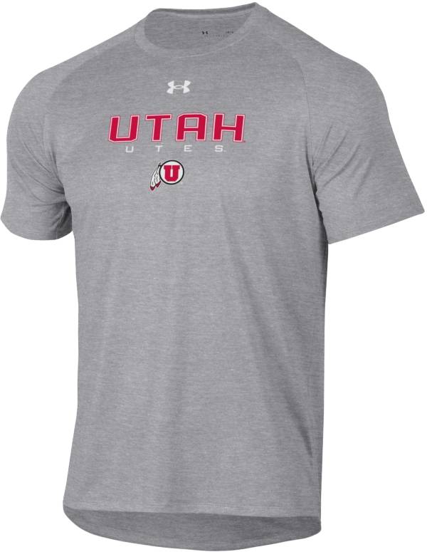 Under Armour Men's Utah Utes Grey Tech Performance T-Shirt