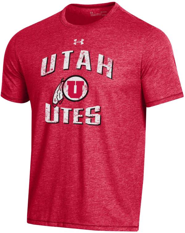 Under Armour Men's Utah Utes Crimson Bi-Blend Performance T-Shirt