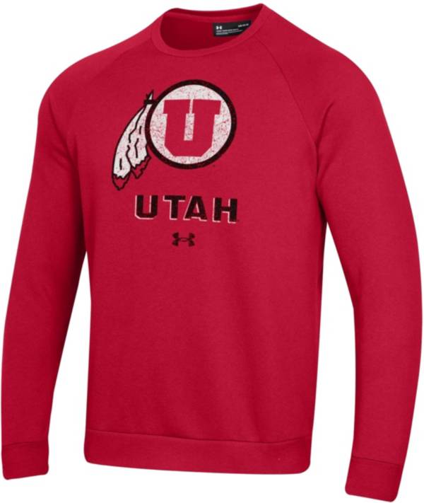 Under Armour Men's Utah Utes Crimson All Day Fleece Crew Sweatshirt