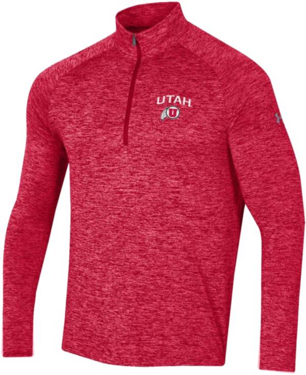 Under Armour Men's Utah Utes Crimson Tech Quarter-Zip Pullover Shirt