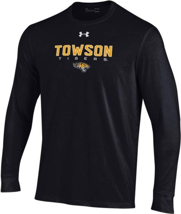 Under Armour Men's Towson Tigers Black Performance Cotton Long Sleeve T-Shirt