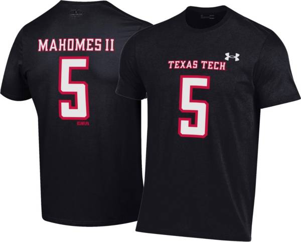 Under Armour Men's Texas Tech Red Raiders Patrick Mahomes II #5 Black Performance T-Shirt