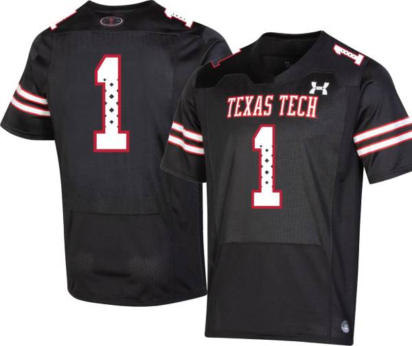 Under Armour Men's Texas Tech Red Raiders #1 Black Replica Football Jersey