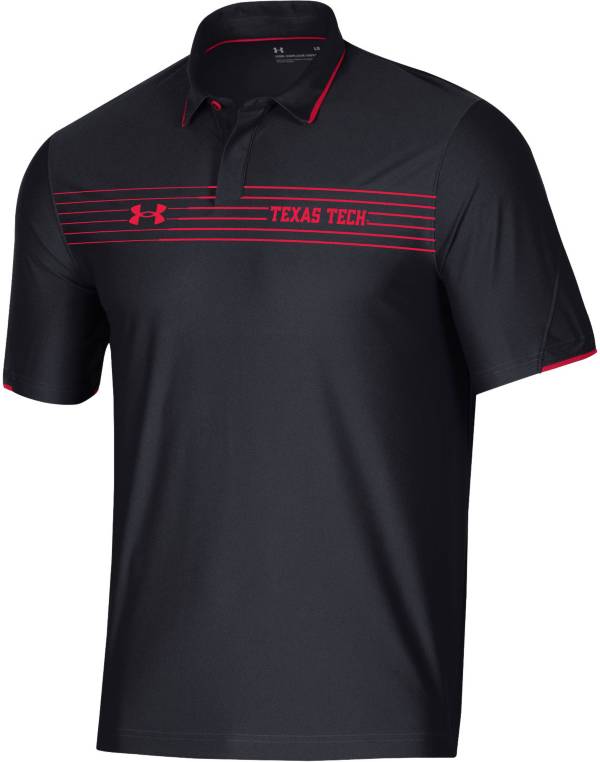 Under Armour Men's Texas Tech Red Raiders Red Stripe Performance Polo