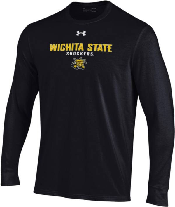 Under Armour Men's Wichita State Shockers Black Performance Cotton Long Sleeve T-Shirt
