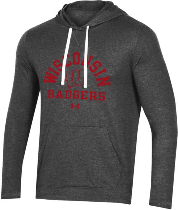 Under Armour Men's Wisconsin Badgers Black Bi-Blend Pullover Hoodie