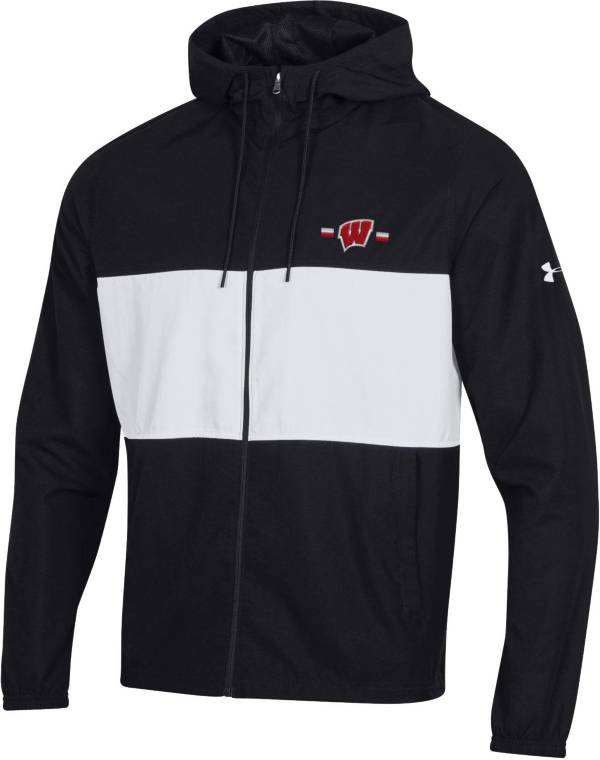 Under Armour Men's Wisconsin Badgers Black Wind Full-Zip Jacket