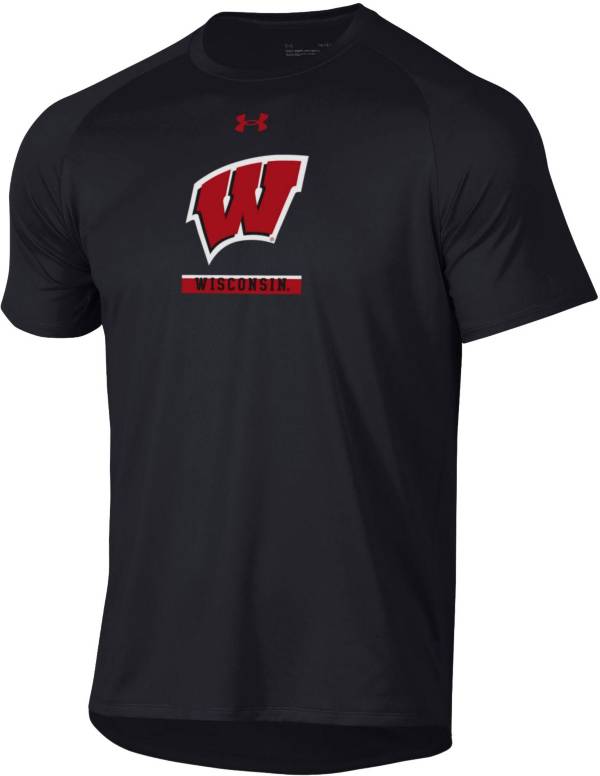 Under Armour Men's Wisconsin Badgers Black Tech Performance T-Shirt