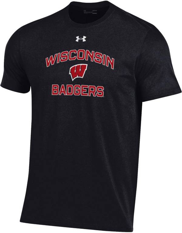 Under Armour Men's Wisconsin Badgers Black Performance Cotton T-Shirt