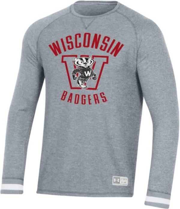 Under Armour Men's Wisconsin Badgers Grey Gameday Thermal Long Sleeve T-Shirt