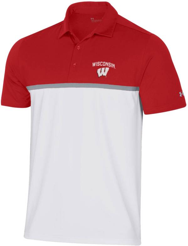 Under Armour Men's Wisconsin Badgers Red Gameday Polo