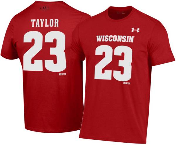 Under Armour Men's Wisconsin Badgers Jonathan Taylor #23 Red Performance T-Shirt product image