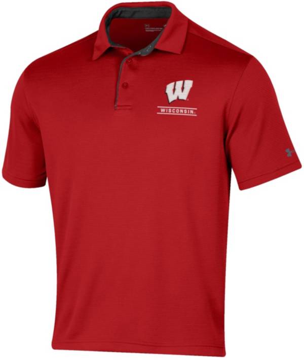 Under Armour Men's Wisconsin Badgers Red Tech Polo product image
