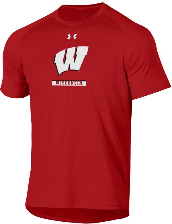 Under Armour Men's Wisconsin Badgers Red Tech Performance T-Shirt