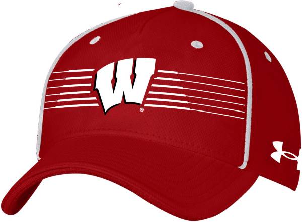 Under Armour Men's Wisconsin Badgers Red Iso Chill Adjustable Hat