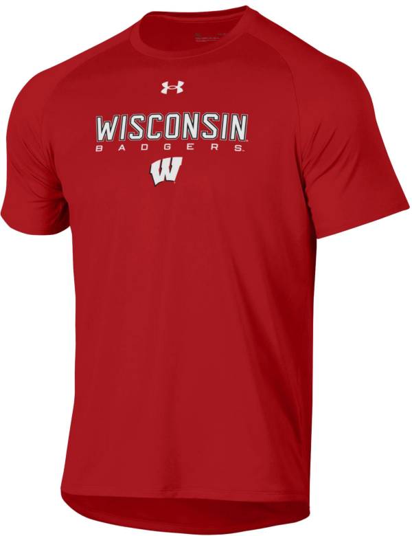 Under Armour Men's Wisconsin Badgers Red Tech Performance T-Shirt